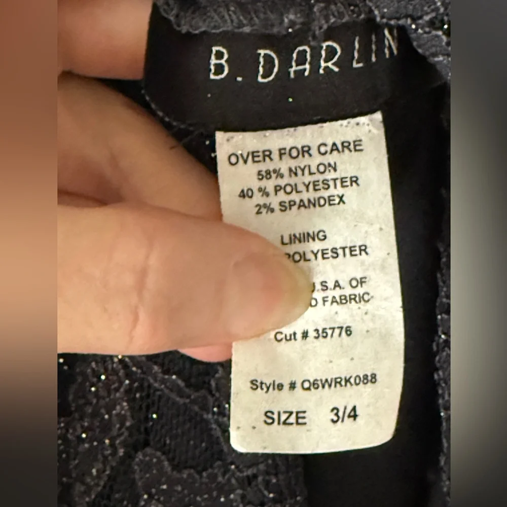B Darlin Charcoal Lace Maxi Dress - Picture 4 of 5